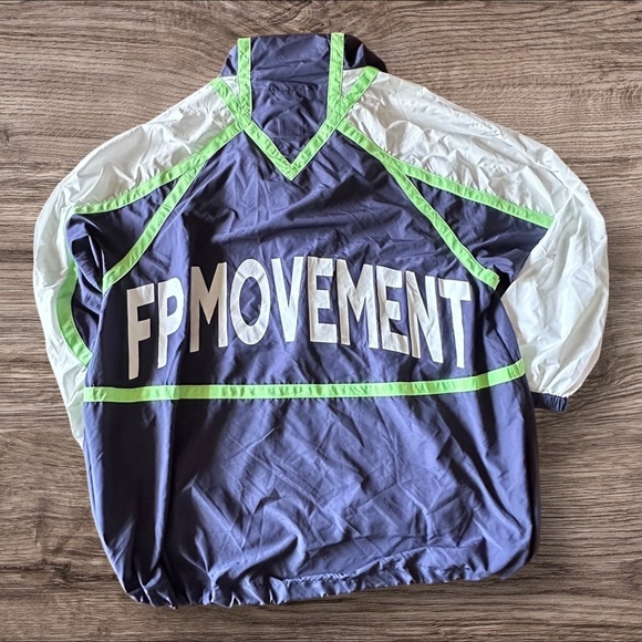 NWT Free People Care FP Like The Wind Logo Jacket in Midnight Navy Combo - Picture 9 of 9